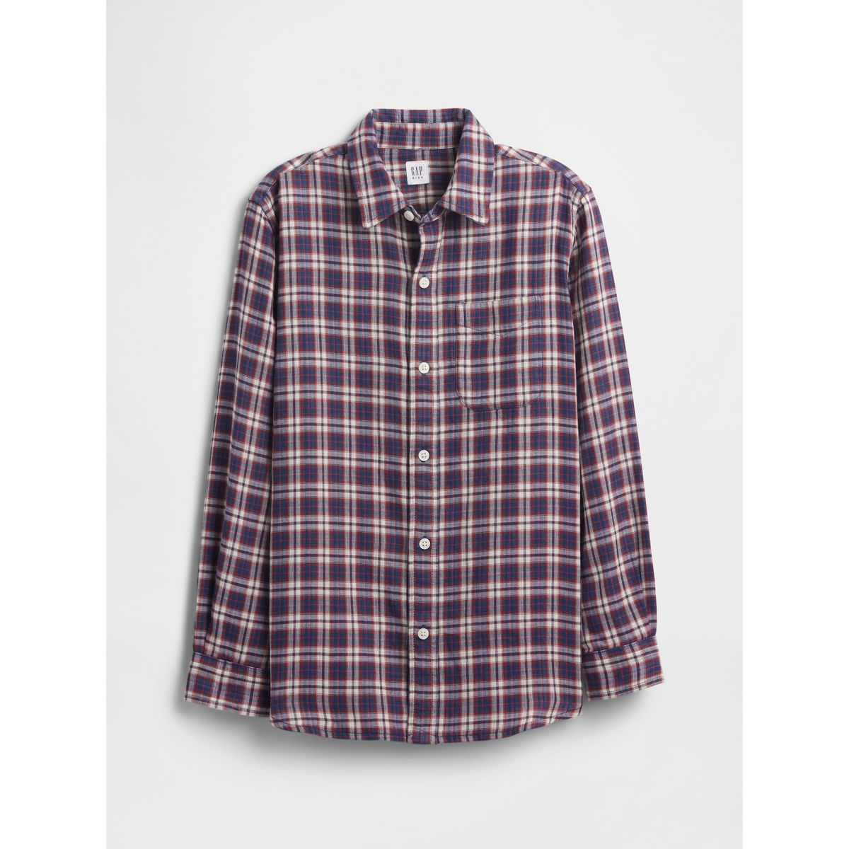 GAP - Camisa Niño Gap Manga Larga Poplin Rojo