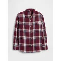 GAP - Camisa Niño Manga Larga Franela Rojo