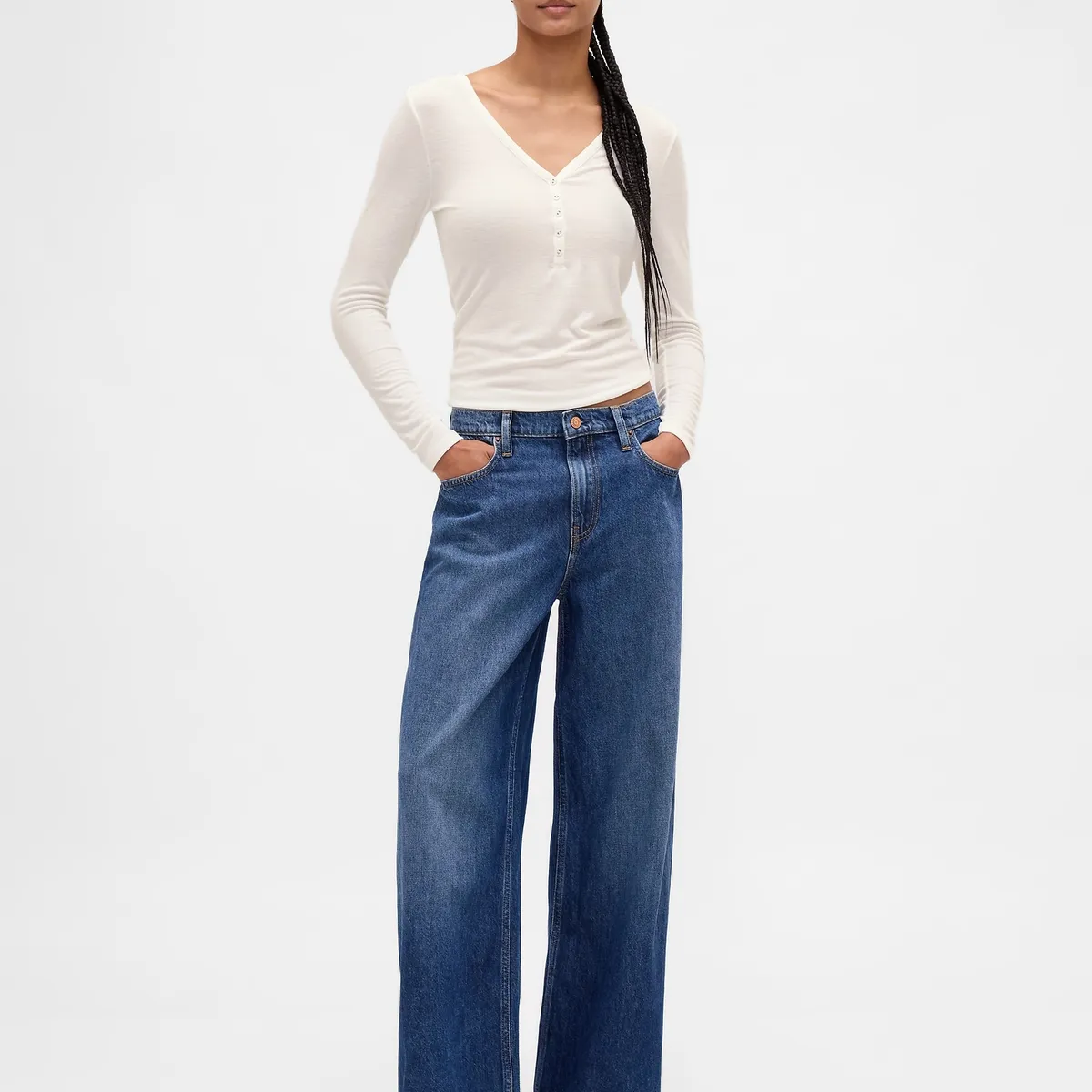 GAP - Polera Mujer Gap Manga Larga Blanco