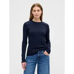 GAP - Polera Mujer Manga Larga Azul