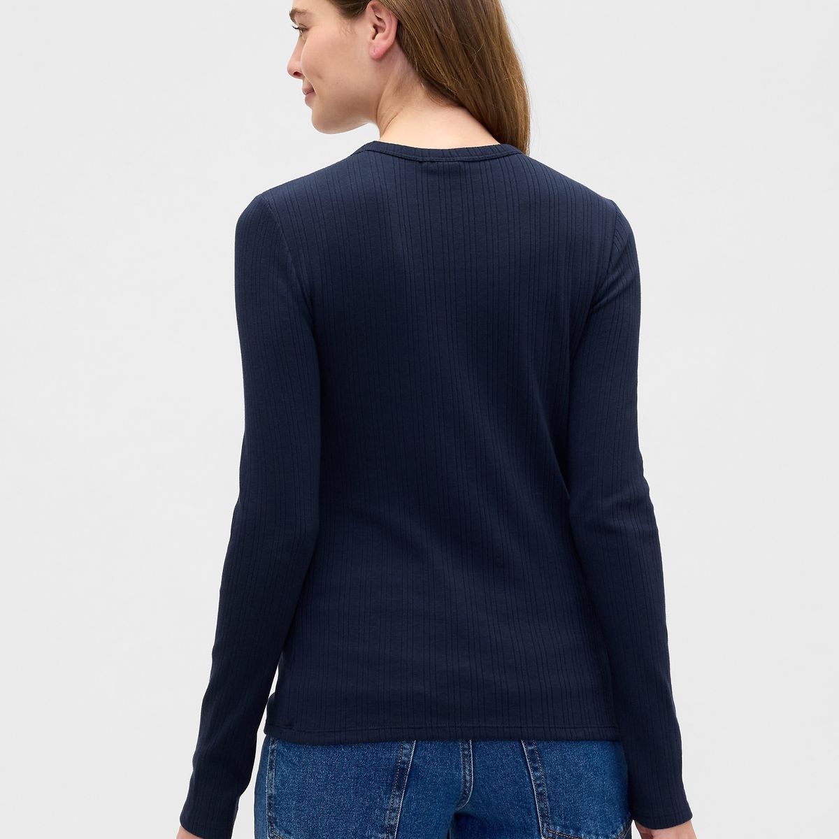 GAP - Polera Mujer Gap Manga Larga Azul