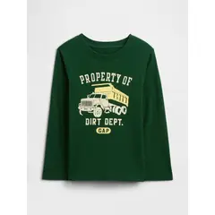 GAP - Polera Toddler Niño Manga Larga Graficas Verde