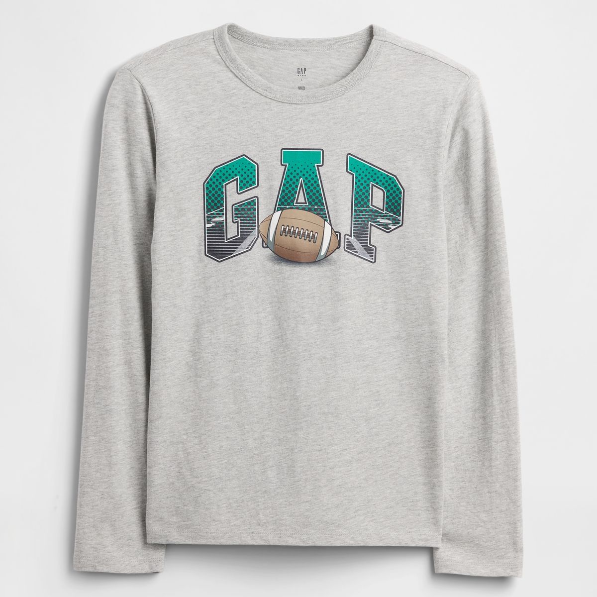 GAP - Polera Niño Gap Logo Manga Larga Gris