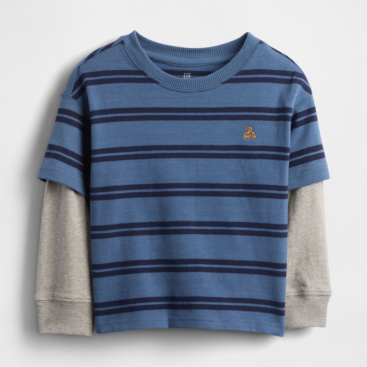 GAP - Polera Toddler Niño Manga Larga Azul Gap