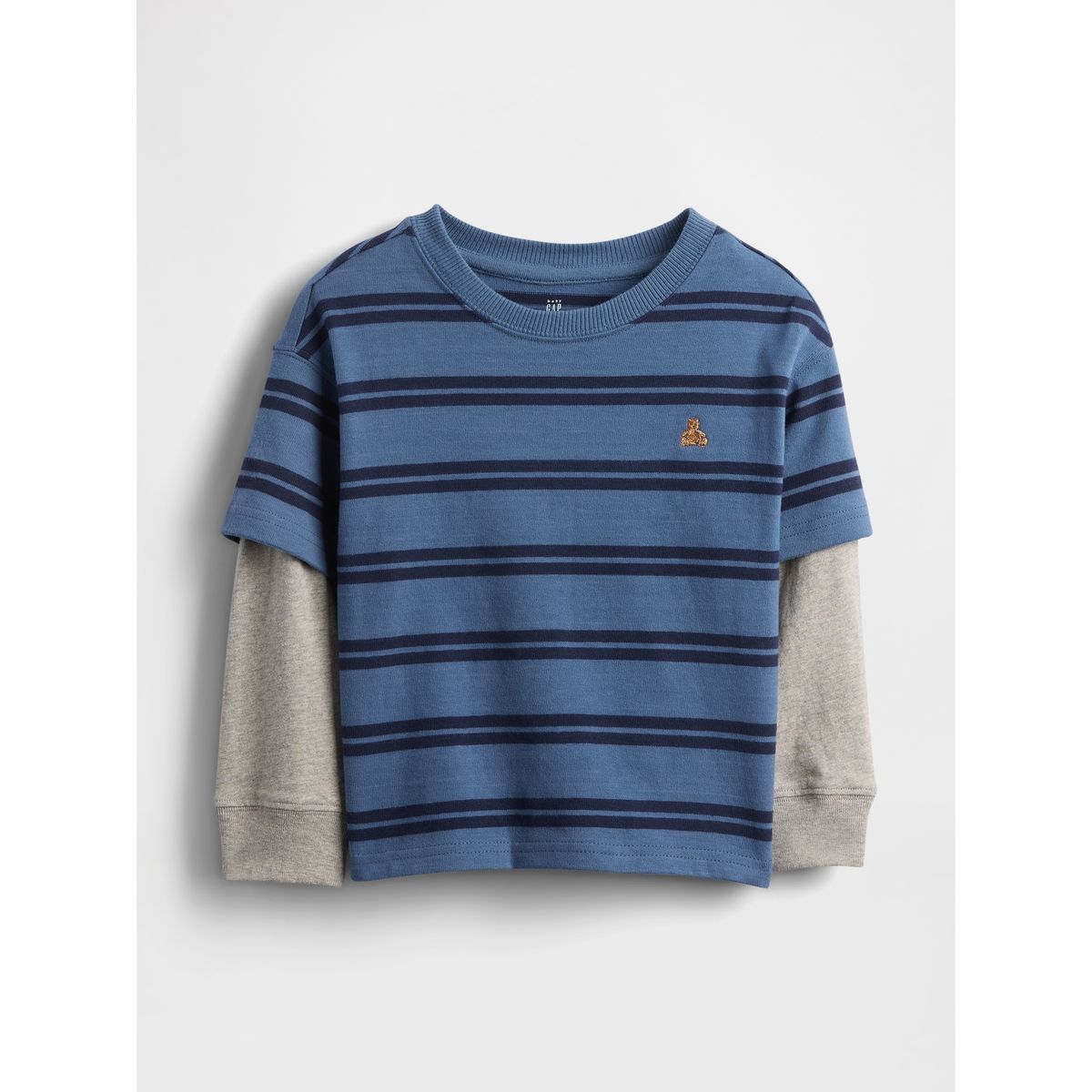GAP - Polera Toddler Niño Manga Larga Azul Gap