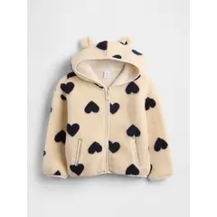 GAP - Polerón Toddler Niña Con Gorro Con Cierre Cozy Blanco