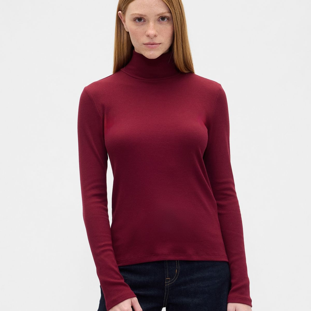 GAP - Polera Mujer Gap Manga Larga Tneck Rojo