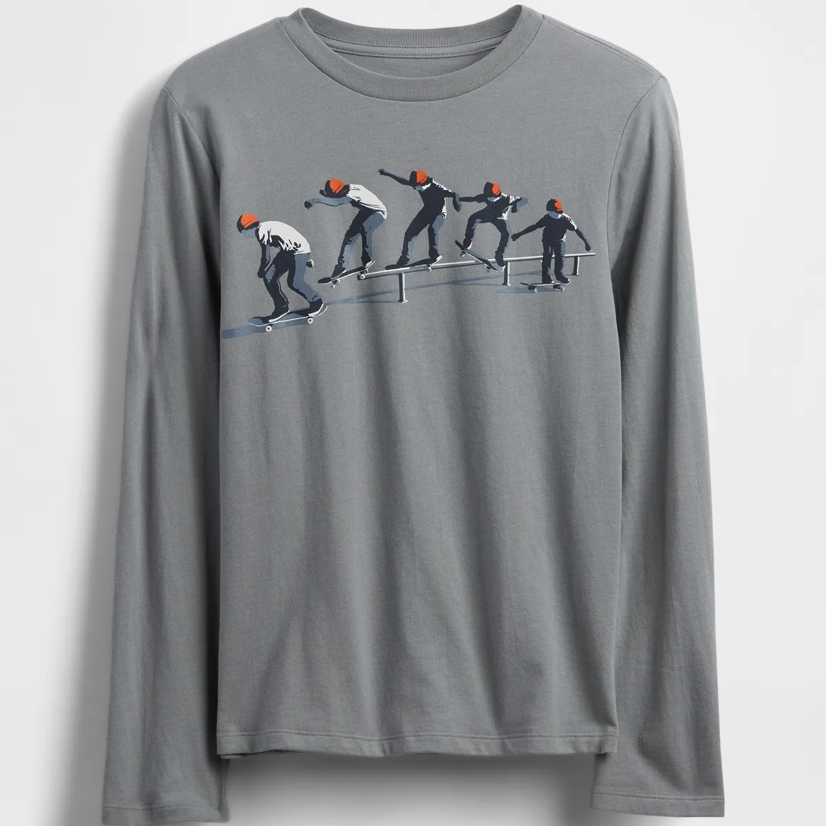 GAP - Polera Niño Gap Manga Larga Graficas Gris