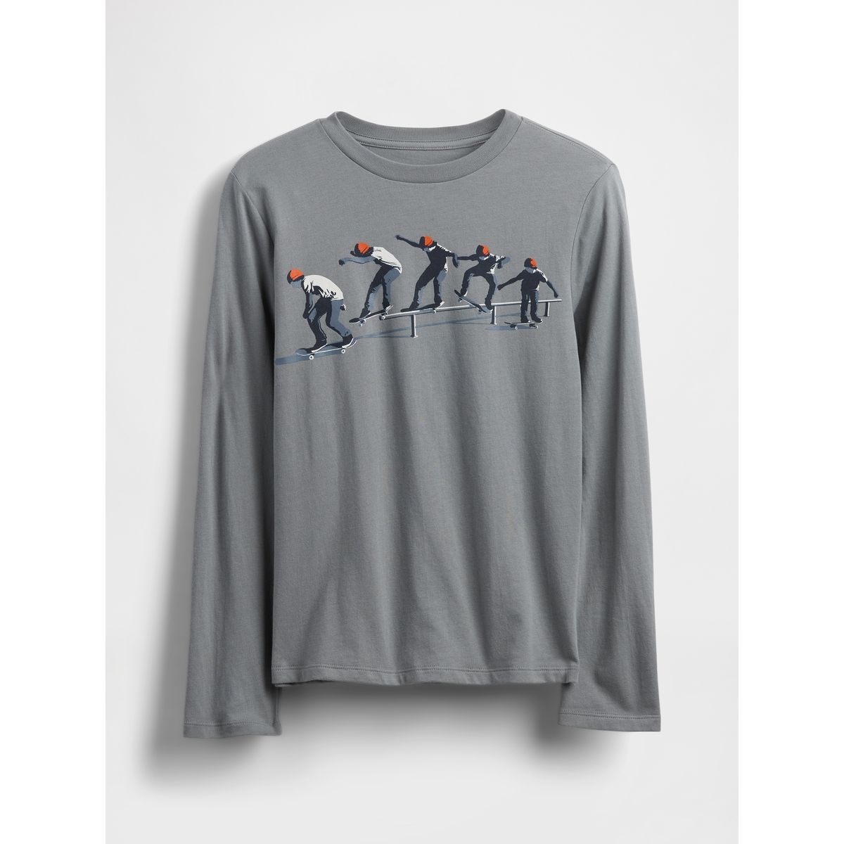GAP - Polera Niño Gap Manga Larga Graficas Gris