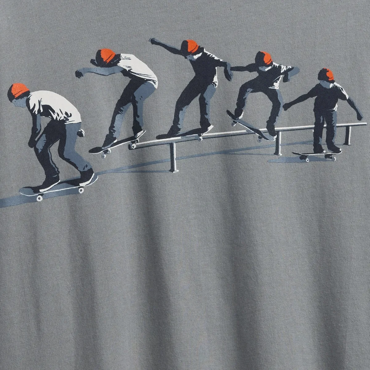 GAP - Polera Niño Gap Manga Larga Graficas Gris