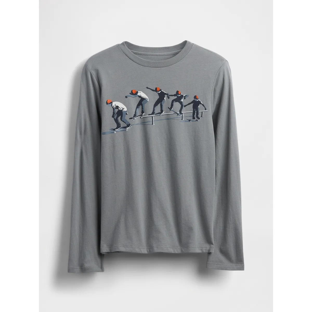 GAP - Polera Niño Gap Manga Larga Graficas Gris
