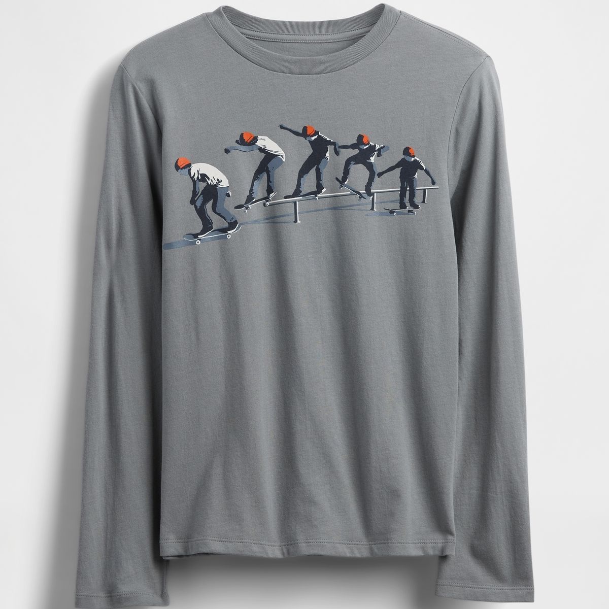 GAP - Polera Niño Gap Manga Larga Graficas Gris