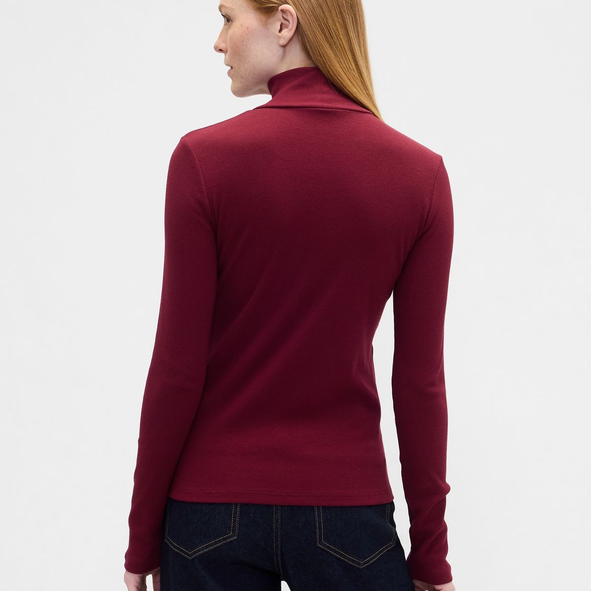 GAP - Polera Mujer Gap Manga Larga Tneck Rojo