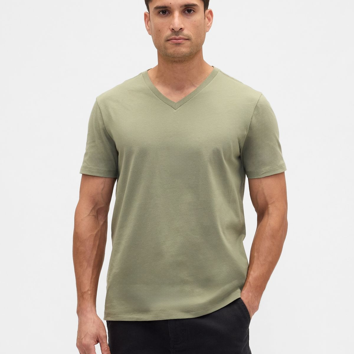 GAP - Polera Hombre Manga Corta Vee Verde Gap