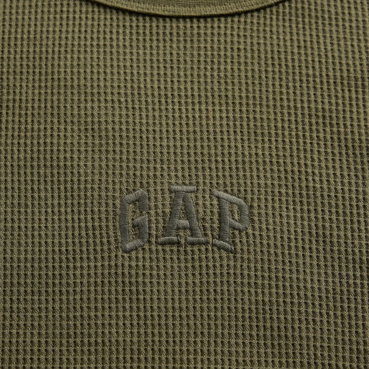 GAP - Polera Hombre Gap Manga Larga Waffle Verde