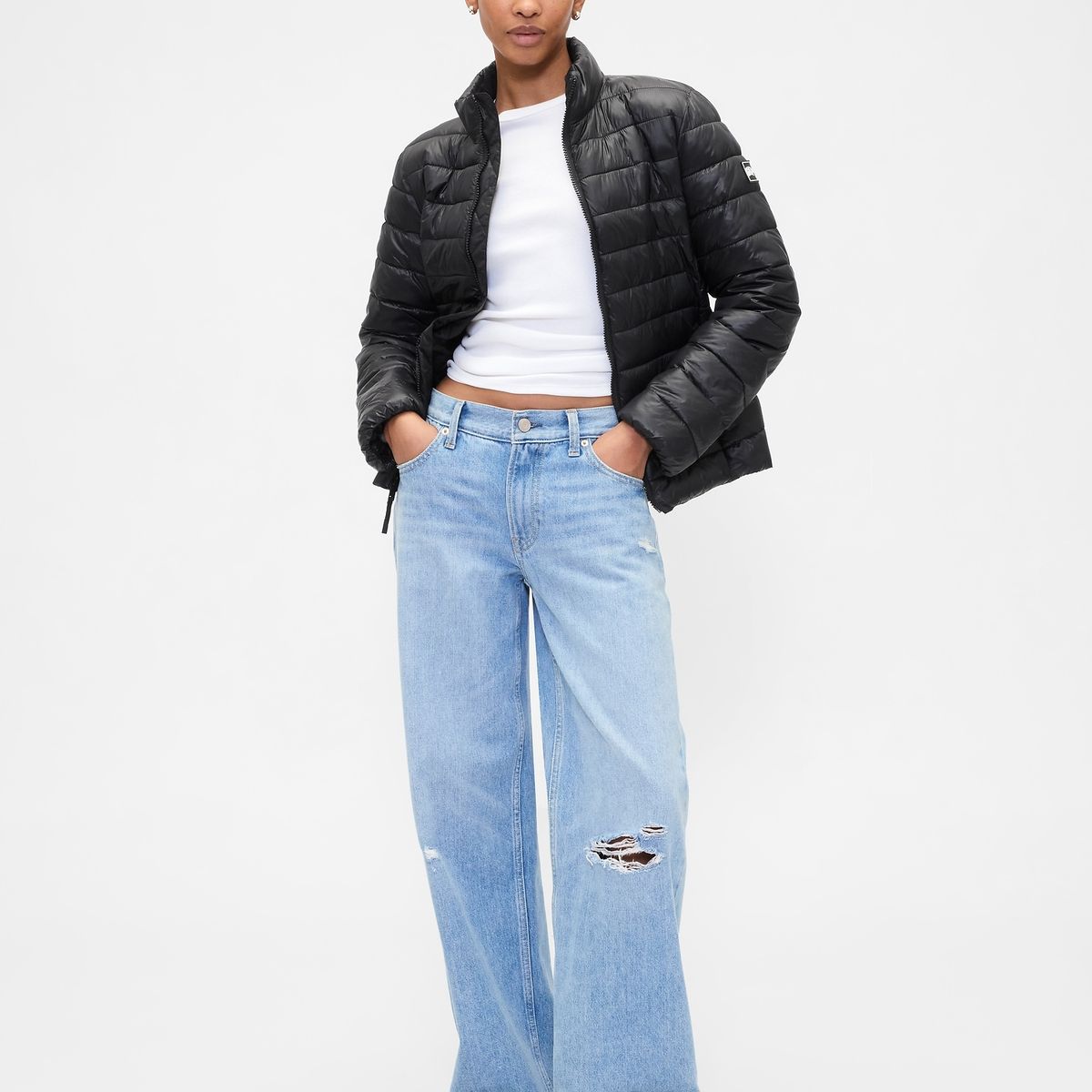 GAP - Chaqueta Mujer Puffer Negro Gap