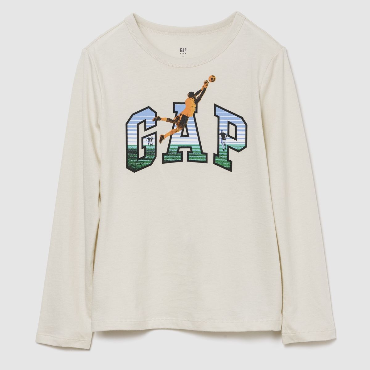 GAP - Polera Niño Manga Larga Graficas Beige Gap