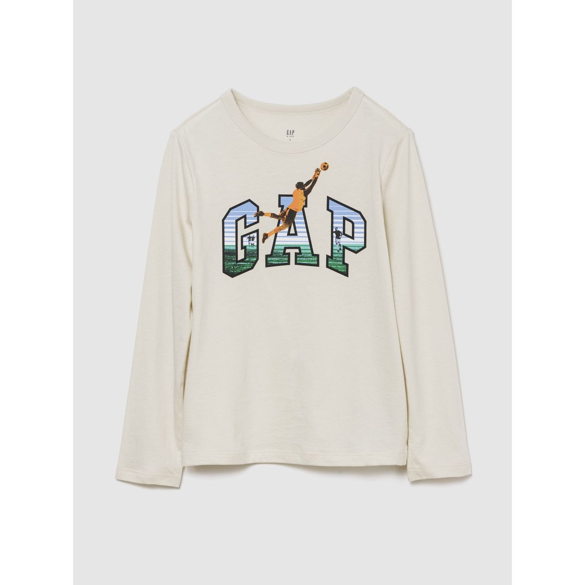 GAP - Polera Niño Manga Larga Graficas Beige Gap