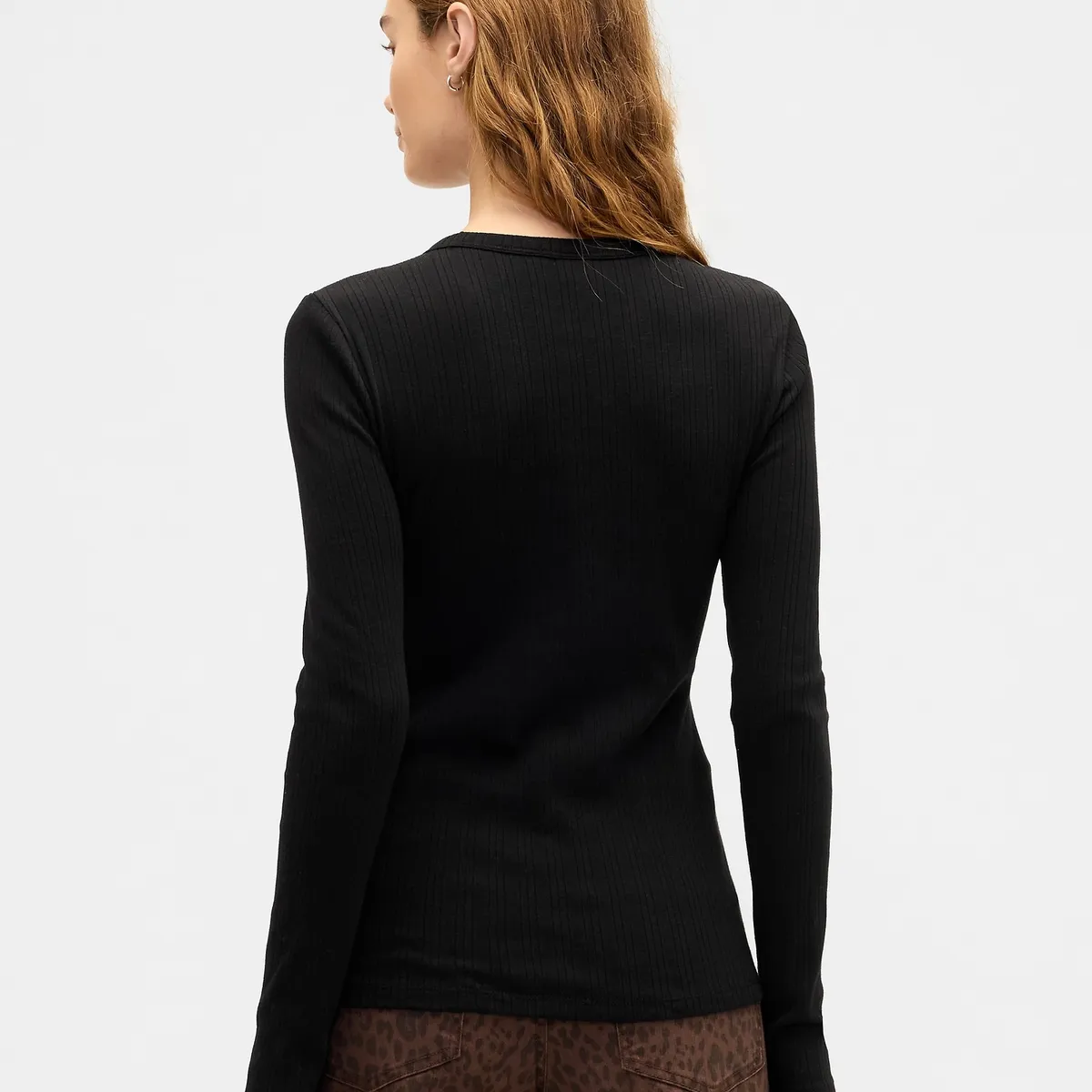 GAP - Polera Mujer Gap Manga Larga Negro