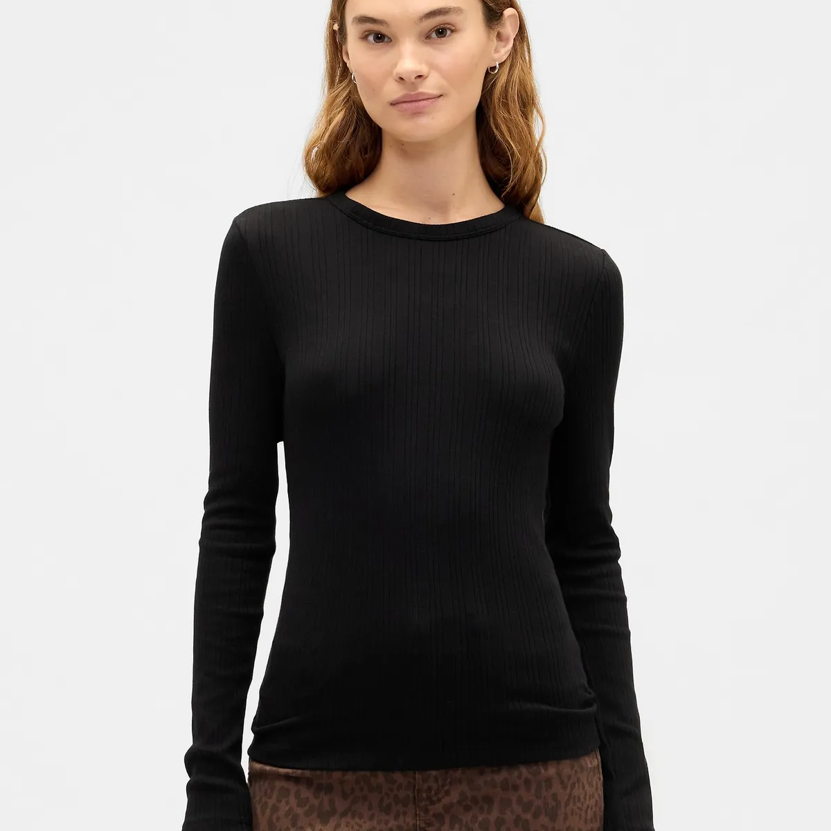 GAP - Polera Mujer Gap Manga Larga Negro