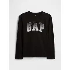 GAP - Polera Niño Manga Larga Logo Negro