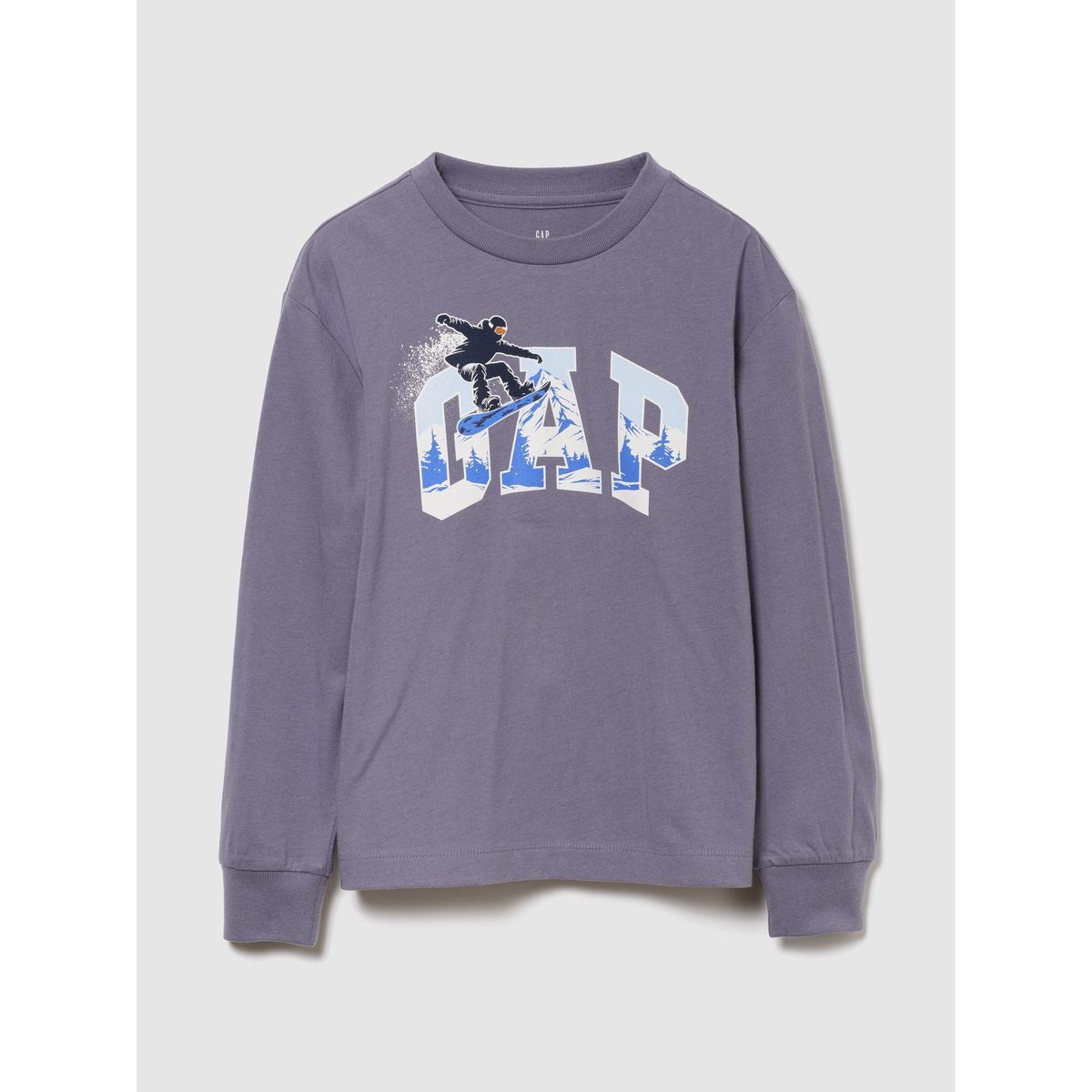 GAP - Polera Niño Gap Logo Manga Larga Gris