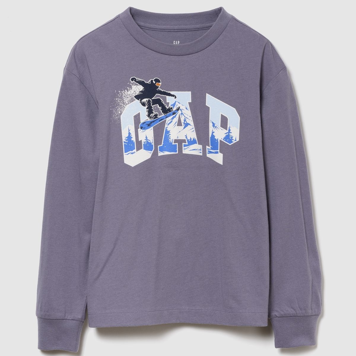 GAP - Polera Niño Gap Logo Manga Larga Gris