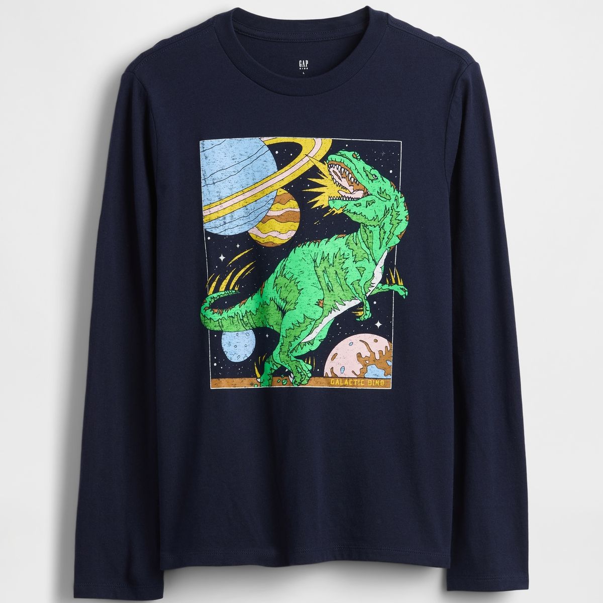 GAP - Polera Niño Manga Larga Graficas Azul Gap