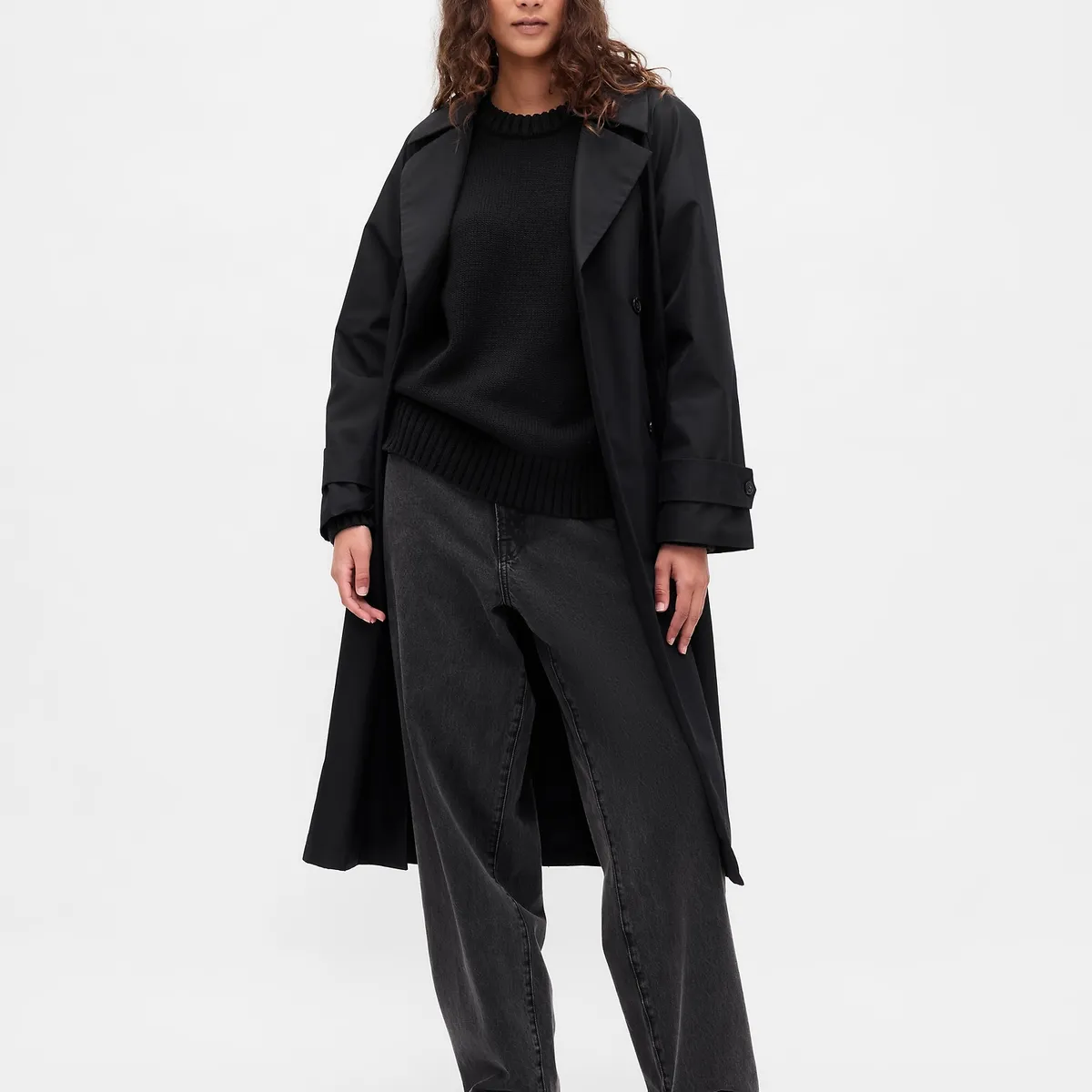 GAP - Sweater Mujer Gap Crew Negro