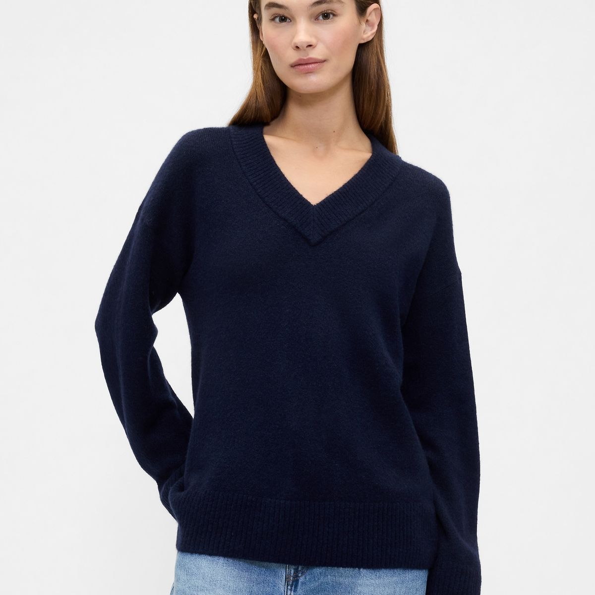GAP - Sweater Mujer Gap Cuello V Azul