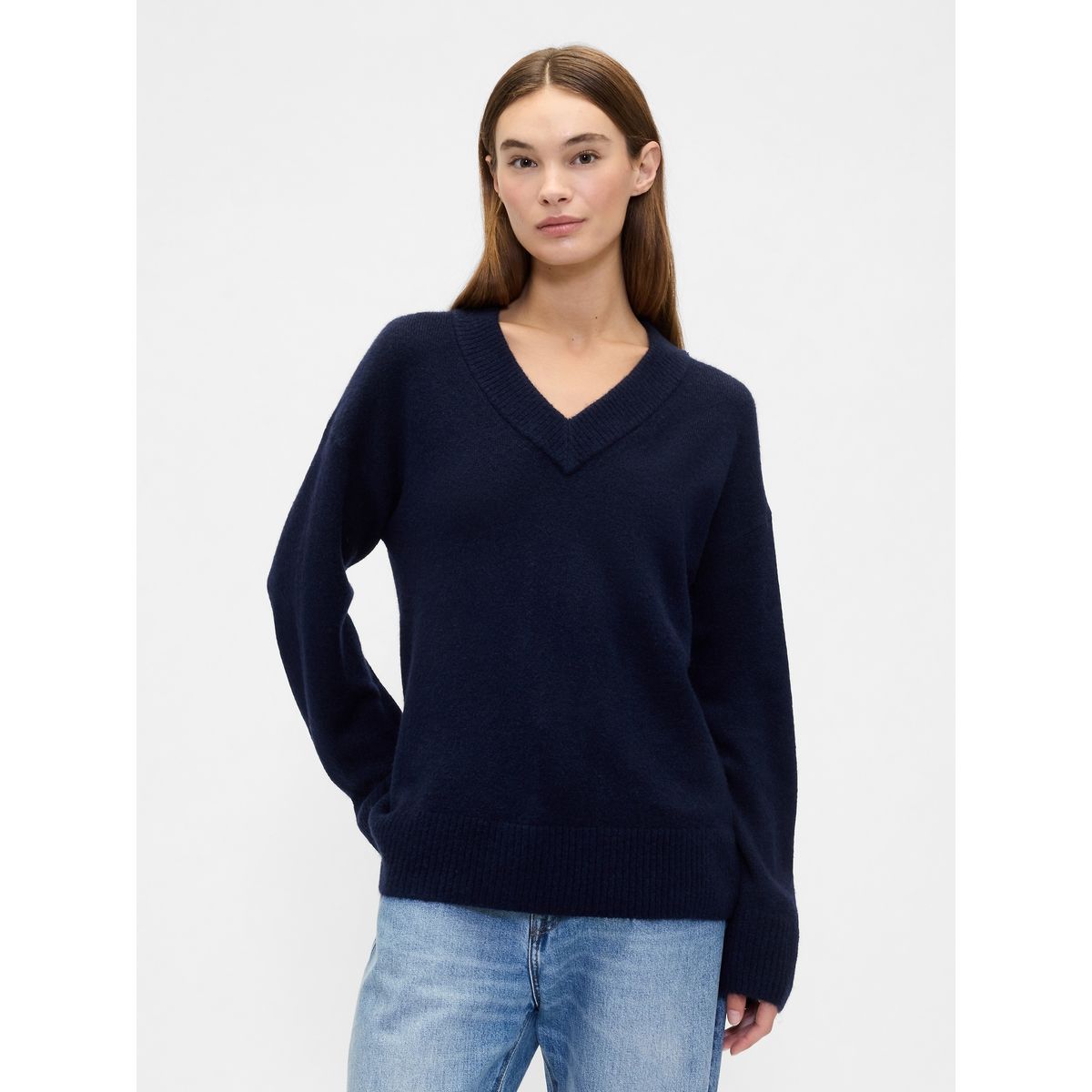 GAP - Sweater Mujer Cuello V Azul Gap