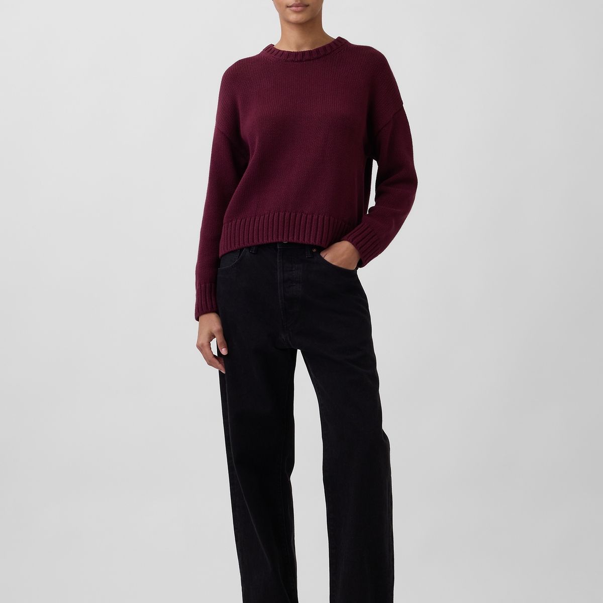 GAP - Sweater Mujer Crew Rojo Gap