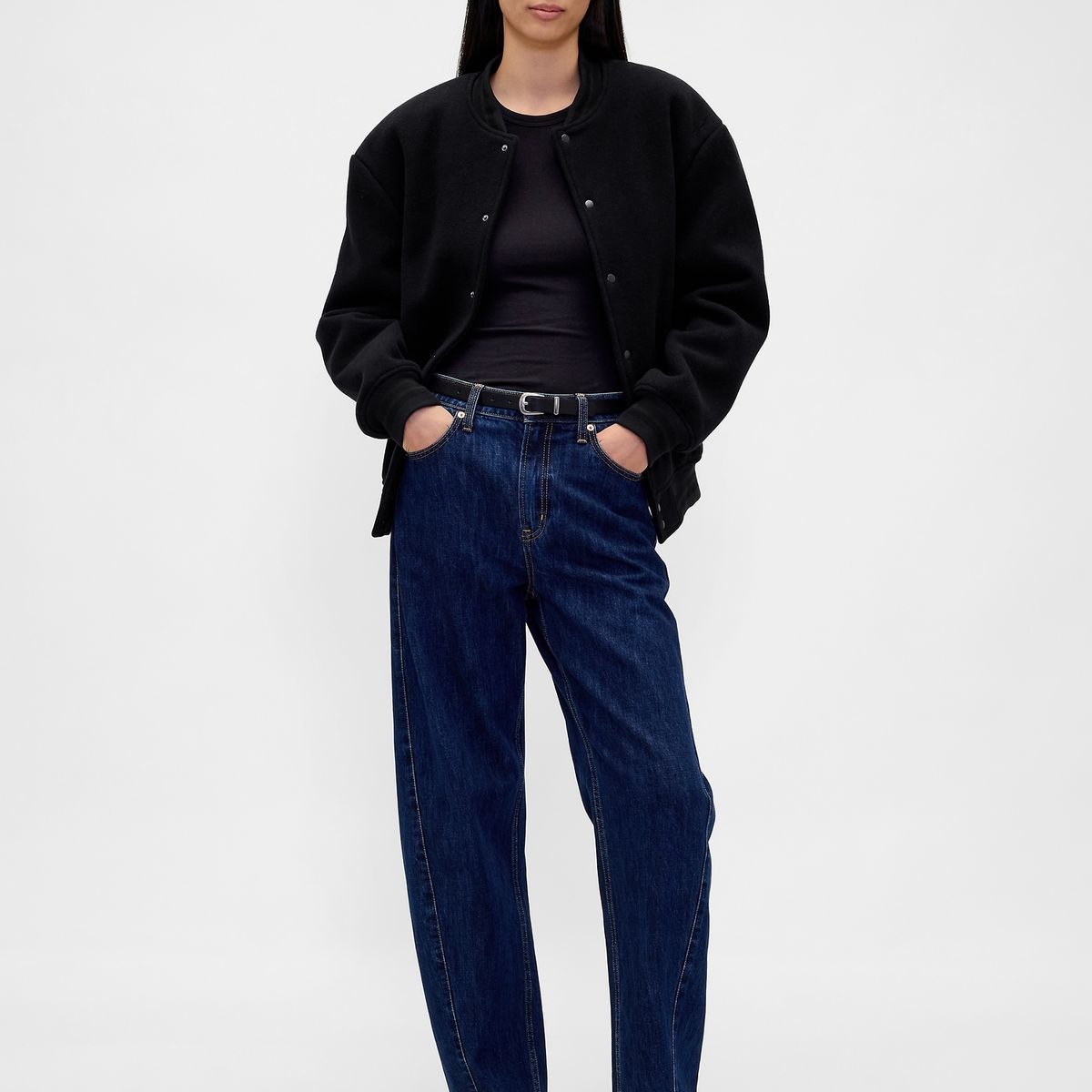 GAP - Polera Mujer Gap Manga Larga Negro