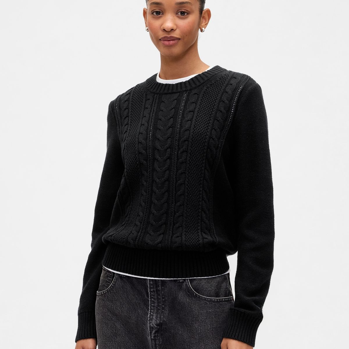 GAP - Sweater Mujer Cable Negro Gap