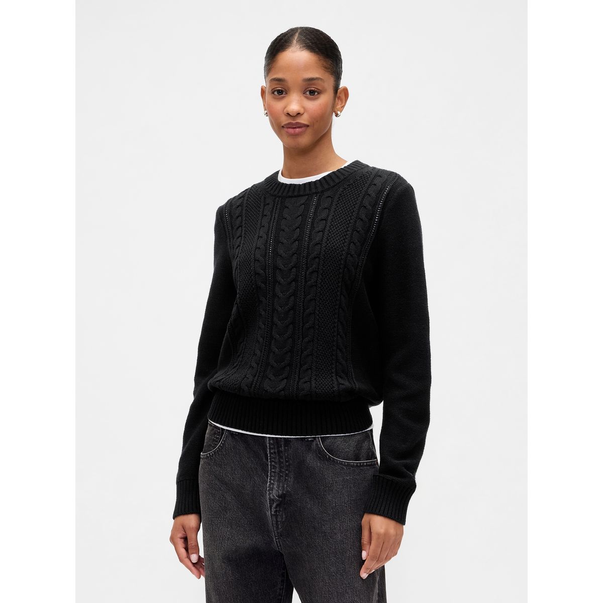 GAP - Sweater Mujer Cable Negro Gap
