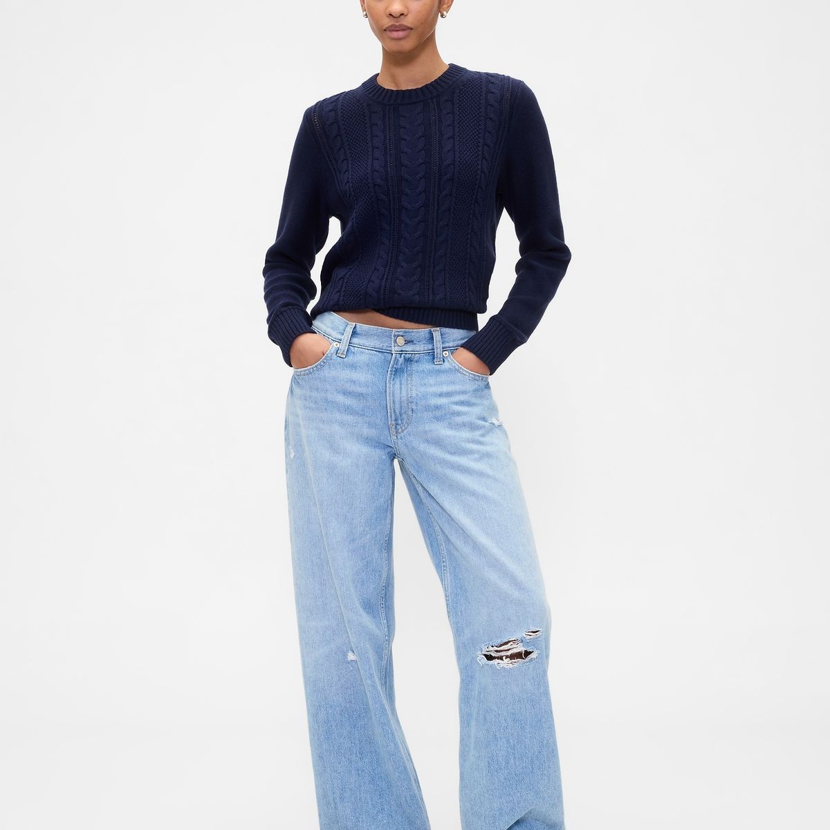GAP - Sweater Mujer Gap Cable Azul