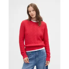 GAP - Sweater Mujer Cable Rojo