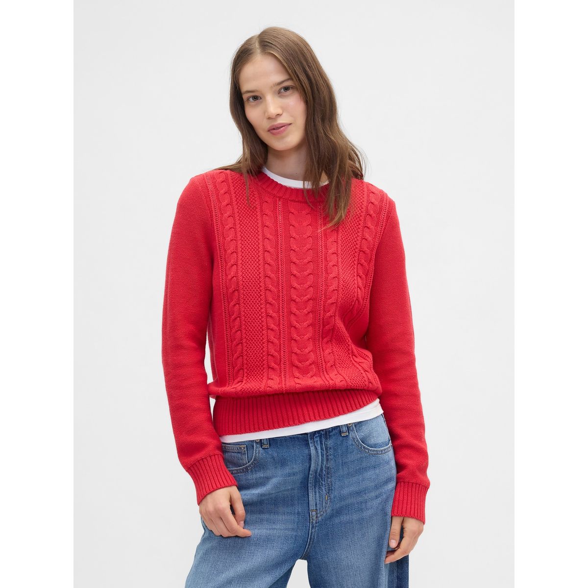 GAP - Sweater Mujer Cable Rojo Gap