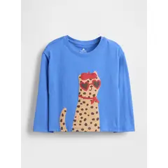 GAP - Polera Toddler Niña Manga Larga Azul