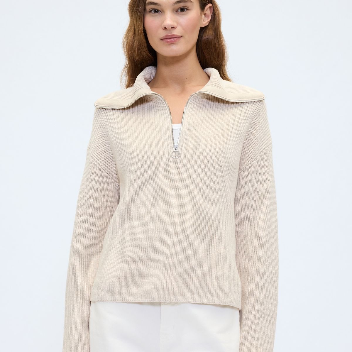GAP - Sweater Mujer Quarter Blanco Gap