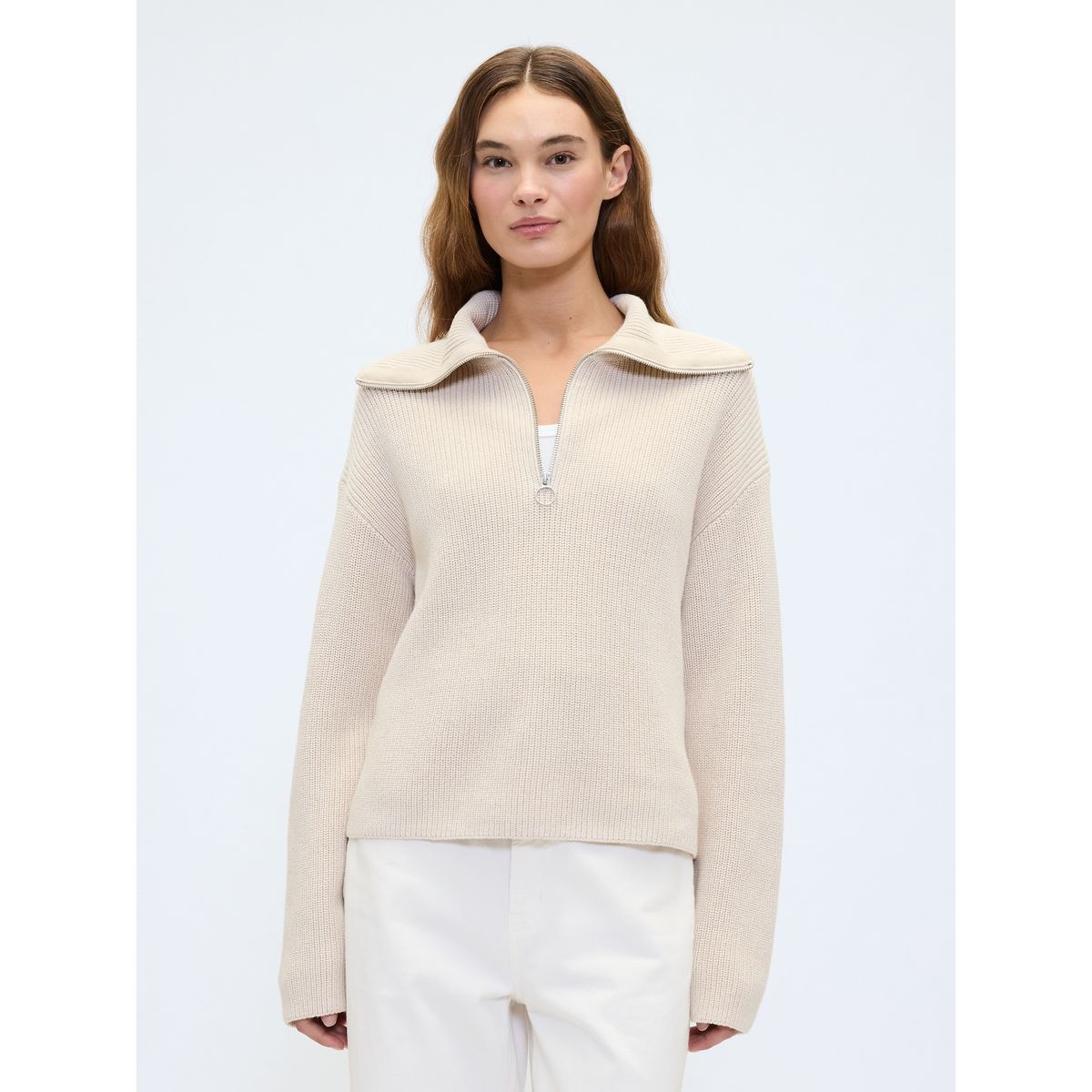 GAP - Sweater Mujer Quarter Blanco Gap