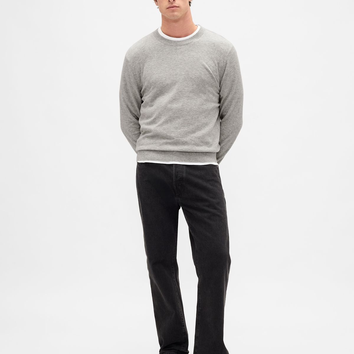GAP - Sweater Hombre Crew Cashsoft Gris Gap