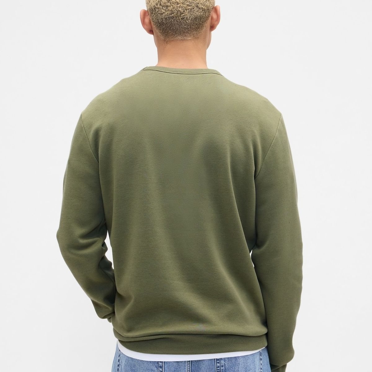 GAP - Polerón Hombre Gap Sin Gorro Logo Crew Verde