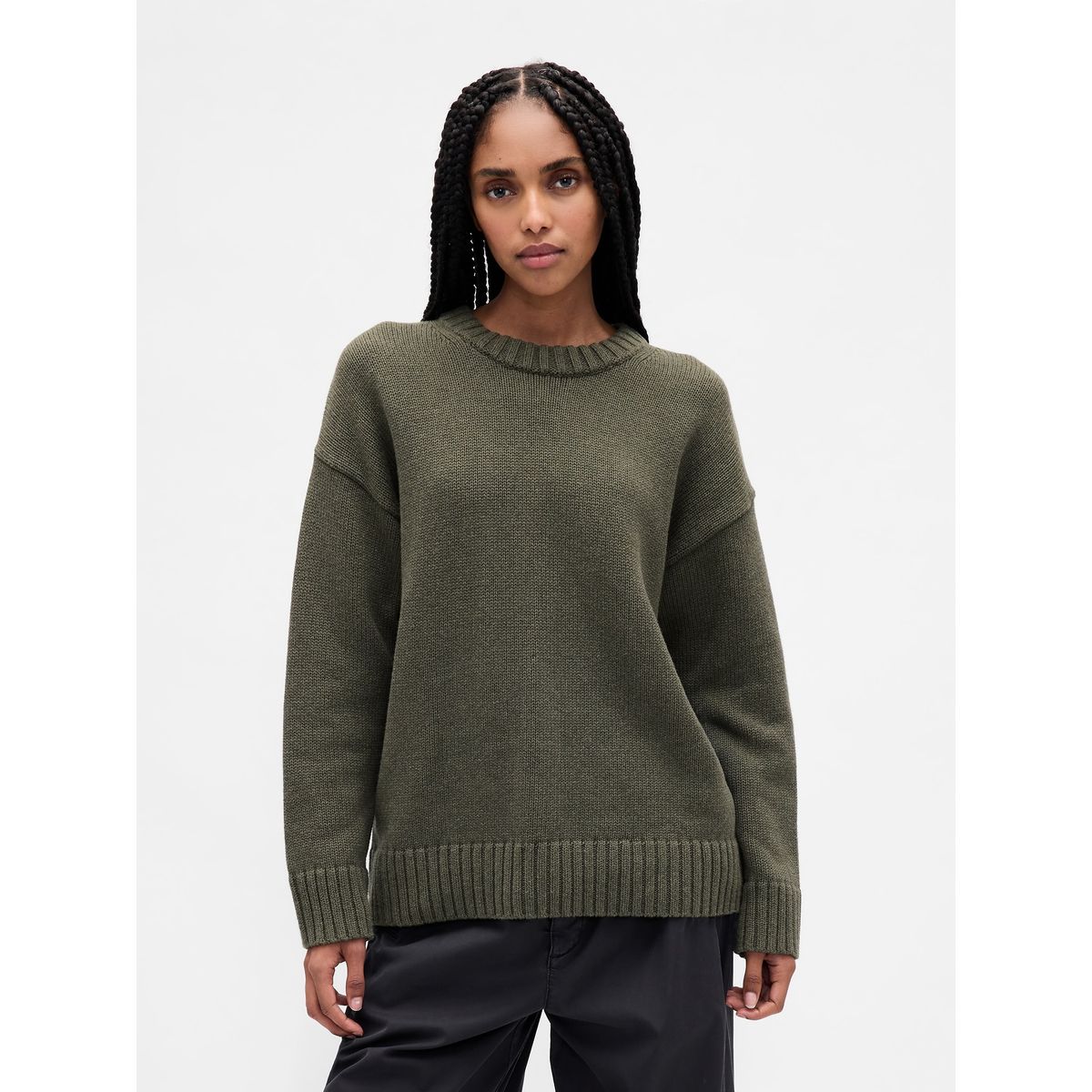 GAP - Sweater Mujer Crew Verde Gap