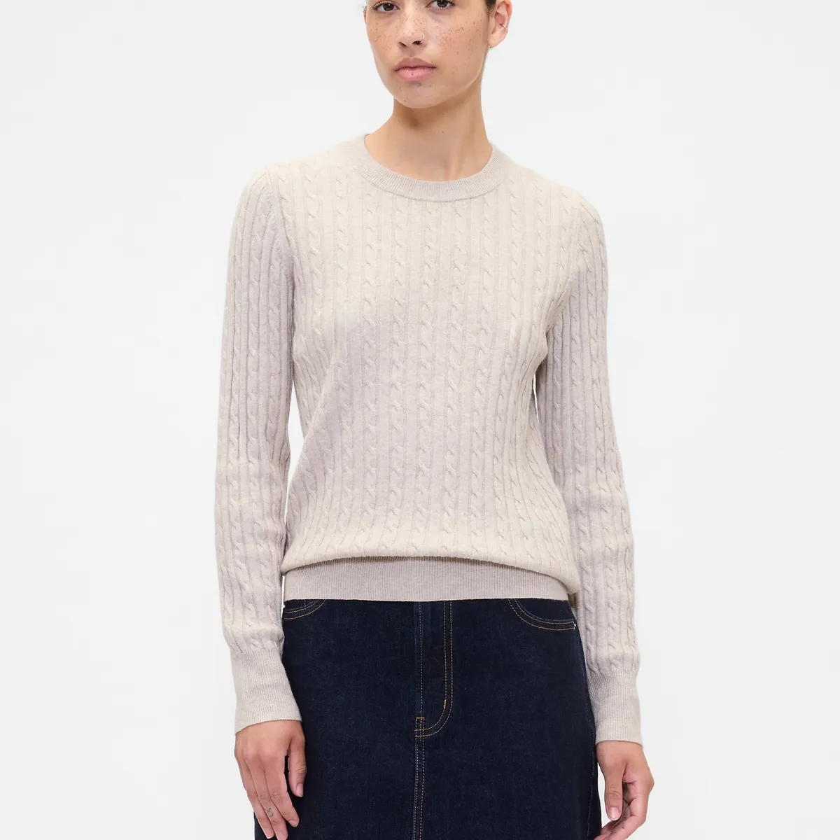 GAP - Sweater Mujer Cashsoft Blanco Gap