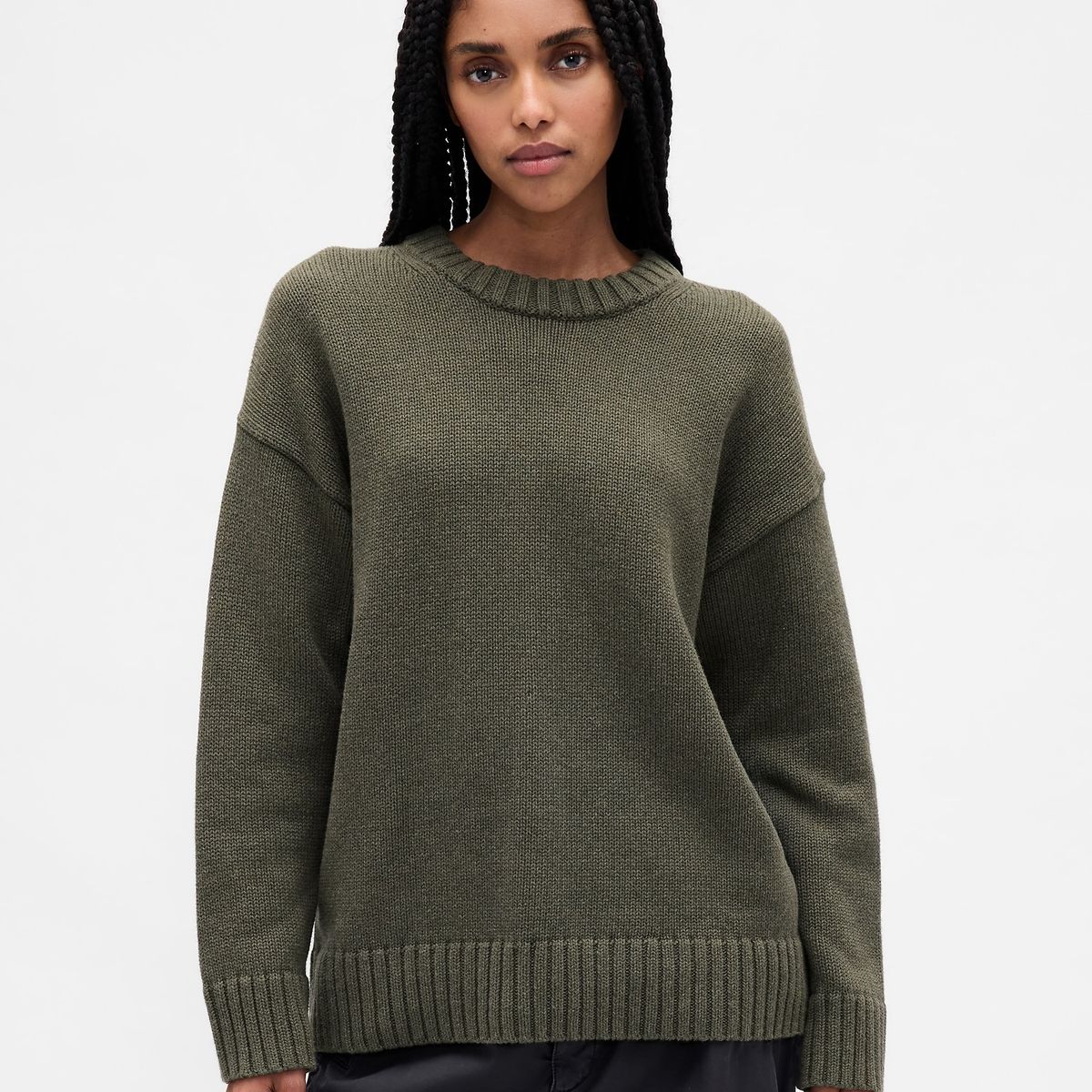 GAP - Sweater Mujer Gap Crew Verde