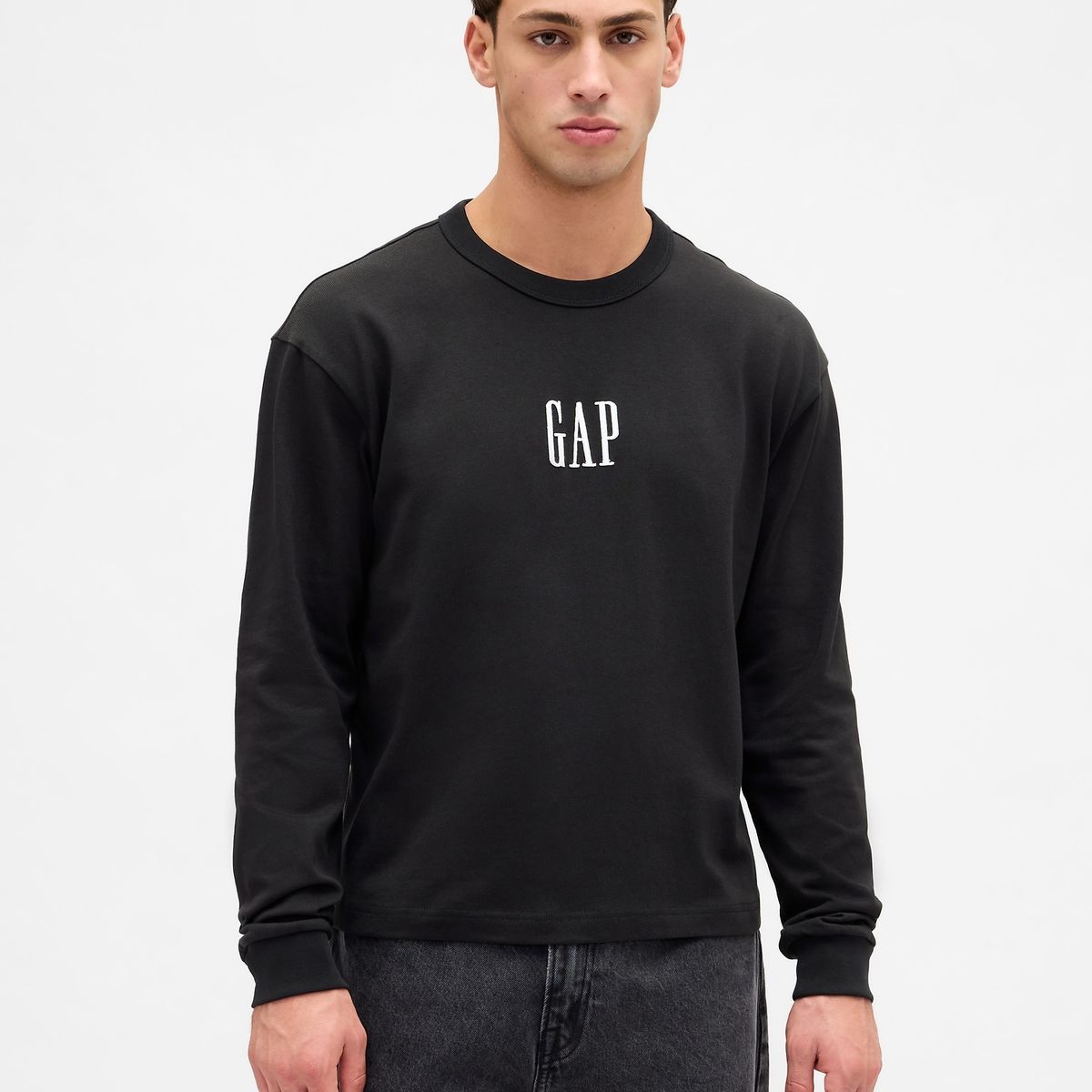 GAP - Polera Hombre Manga Larga Negro Gap