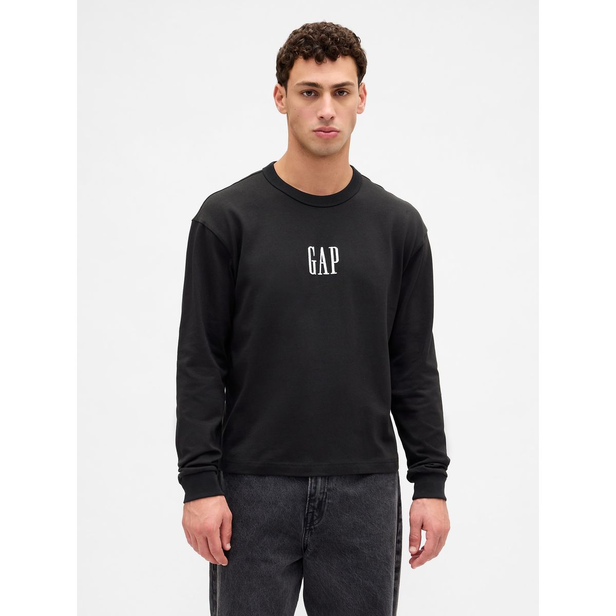 GAP - Polera Hombre Manga Larga Negro Gap
