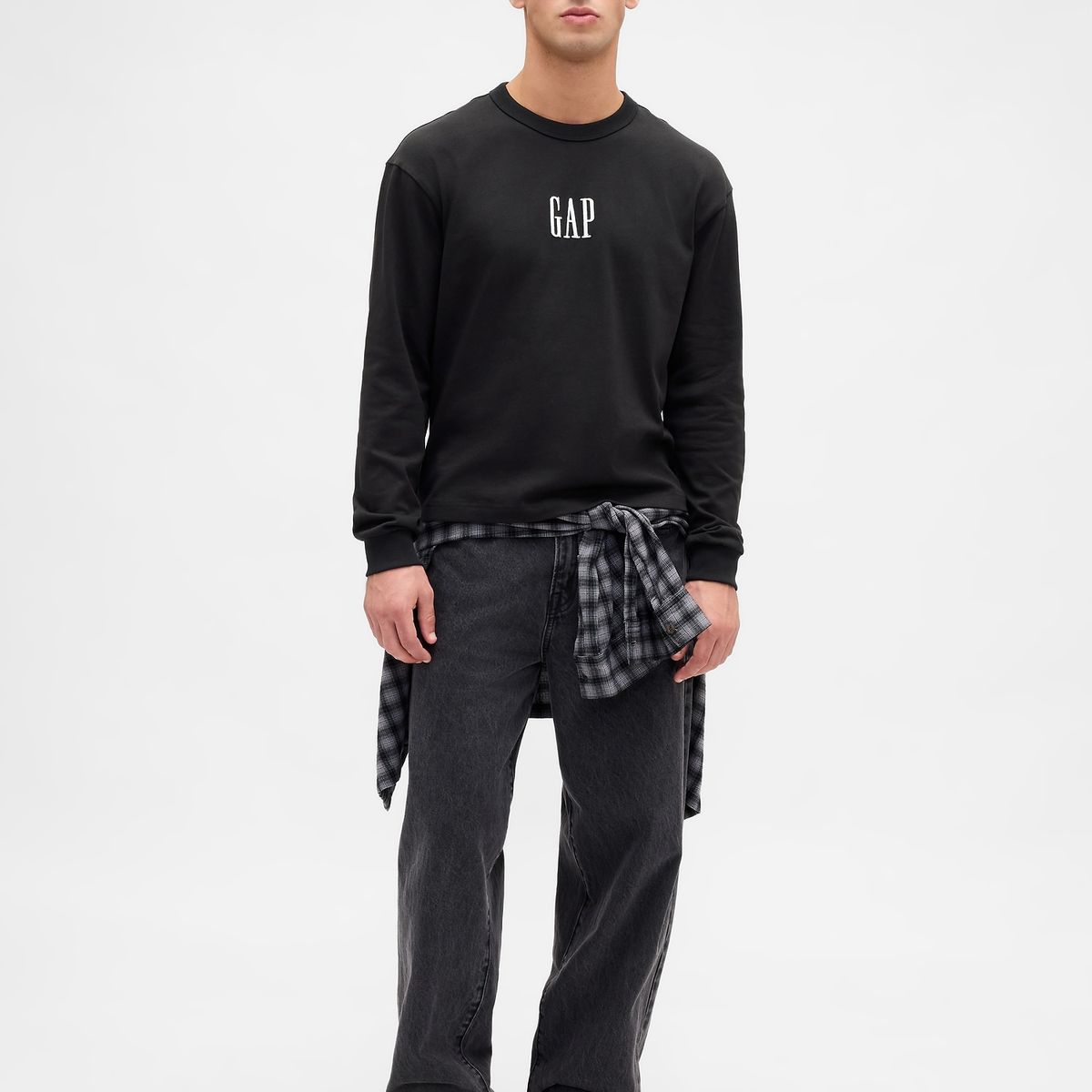 GAP - Polera Hombre Manga Larga Negro Gap