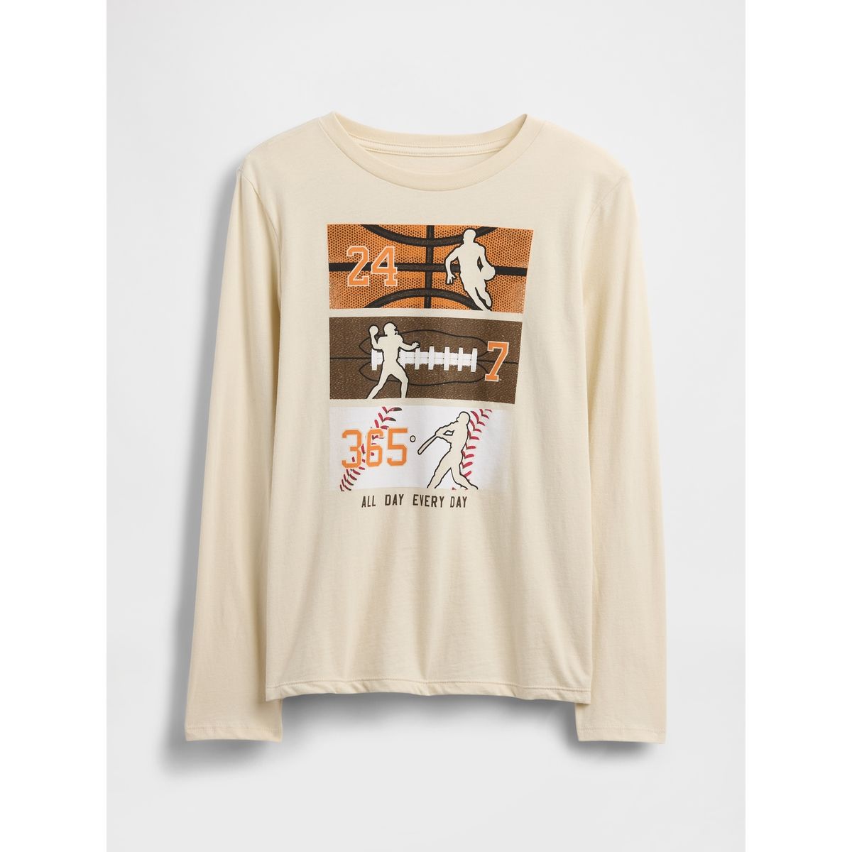 GAP - Polera Niño Gap Manga Larga Graficas Beige